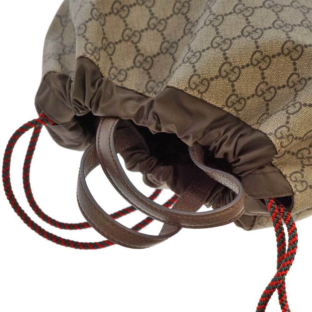 Gucci Drawstring Backpack Gg Pattern Canvas Leath… - image 7